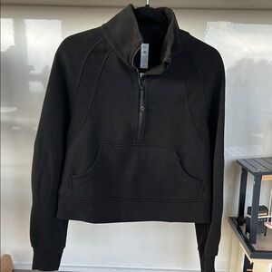 Black Half-Zip Pullover Sweatshirt
